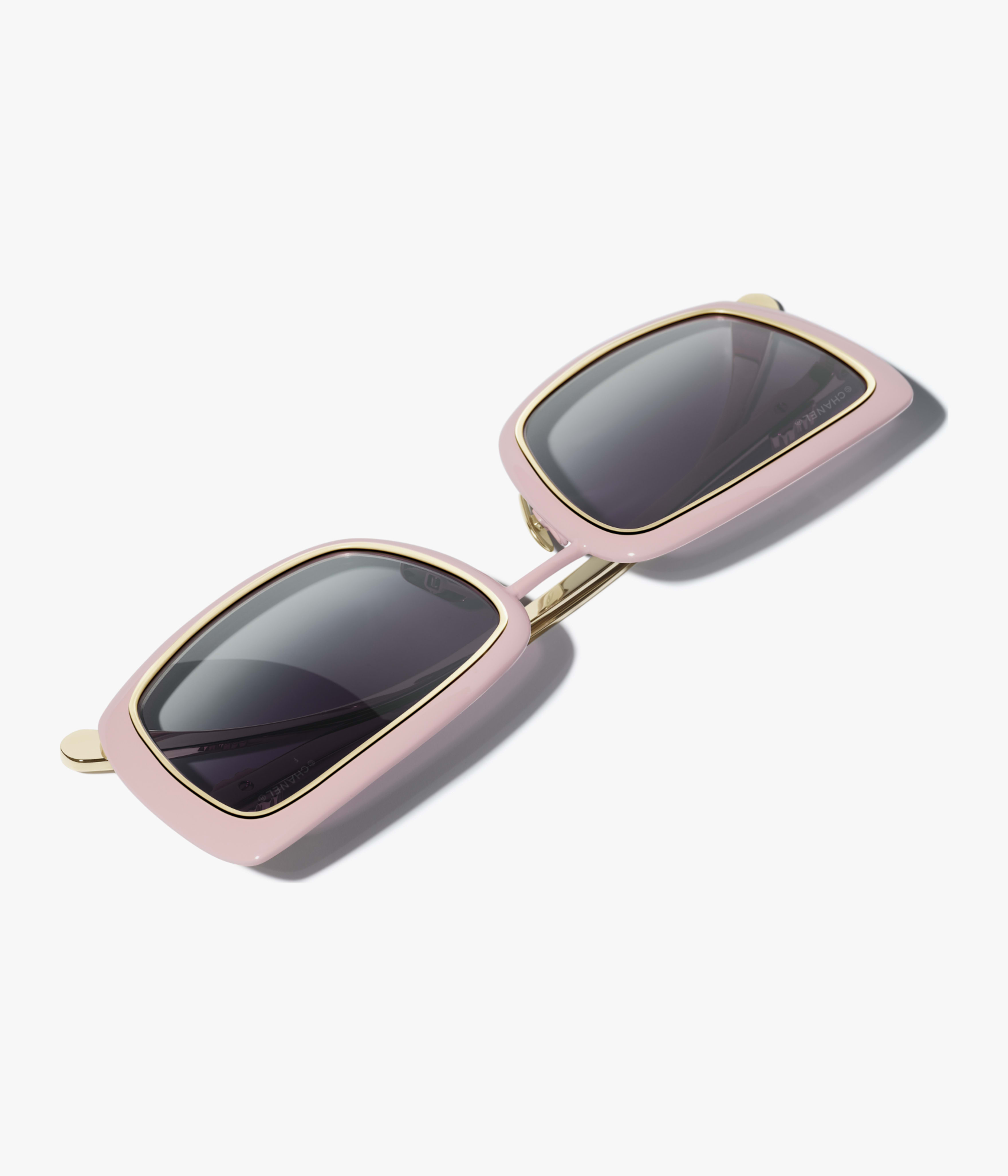 Rectangle Sunglasses - Pale Pink - Metal - Extra view